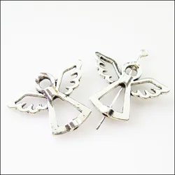 12 New Charms Angel Wings Spacer Frame Beads 22x29mm Tibetan Silver Tone