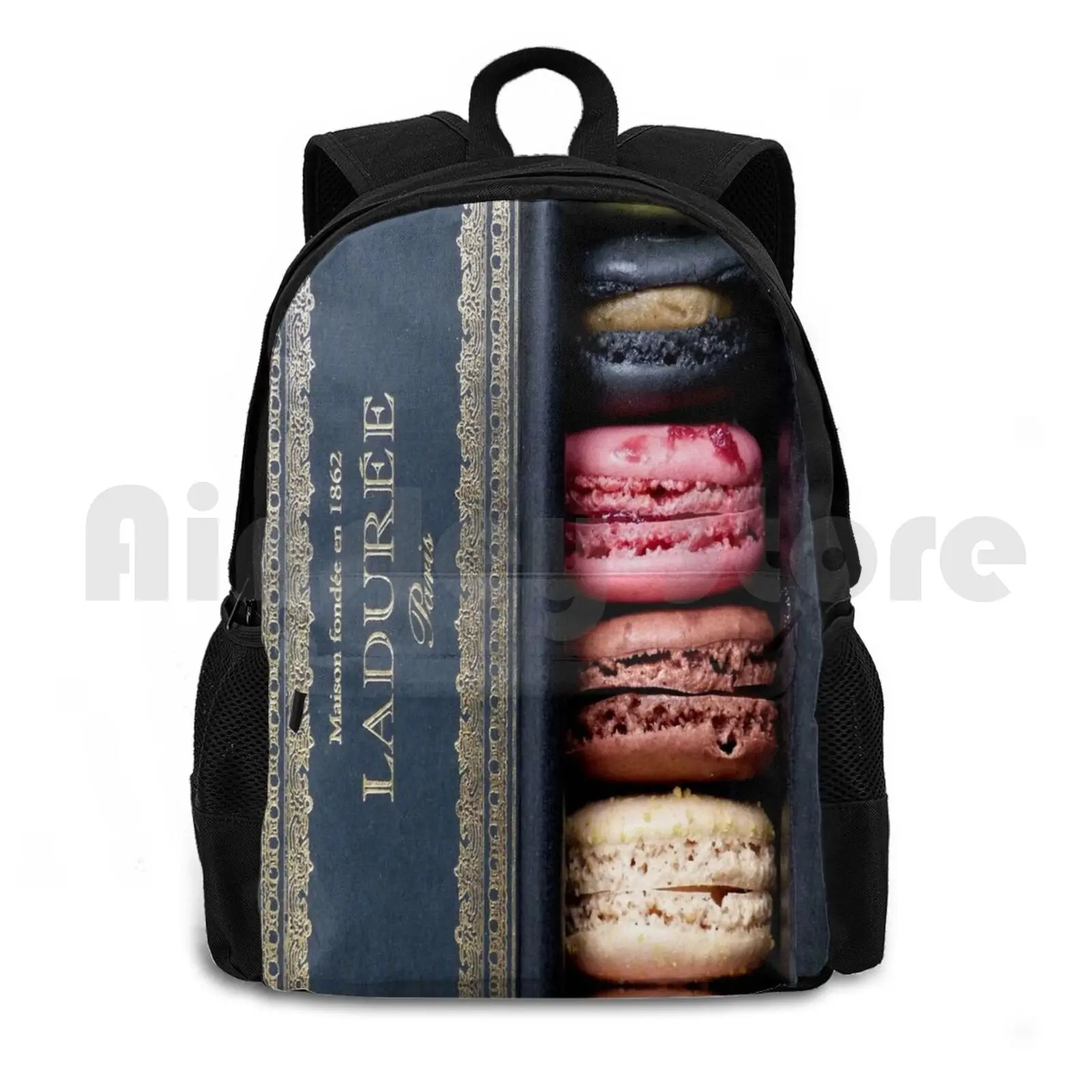 

Наружный походный рюкзак Macaron Laduree, водонепроницаемый, для кемпинга, путешествий, Рождества, забавный, горячая новинка, оригинальный, осенний, мультяшный