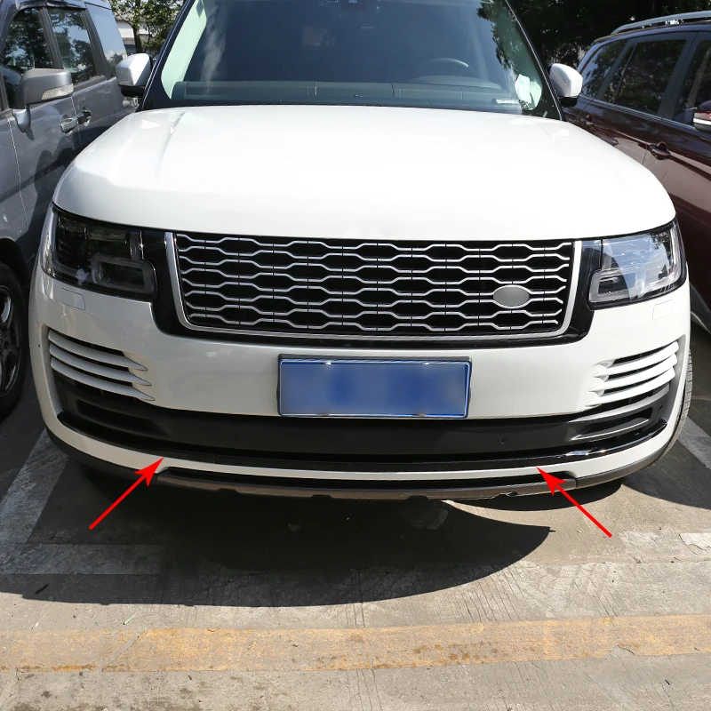 Car Part Front Grille Bumper Decorative Strip Trim Black ABS For Land Rover Range Rover Vogue 2018-2020 Auto Exterior Accessory