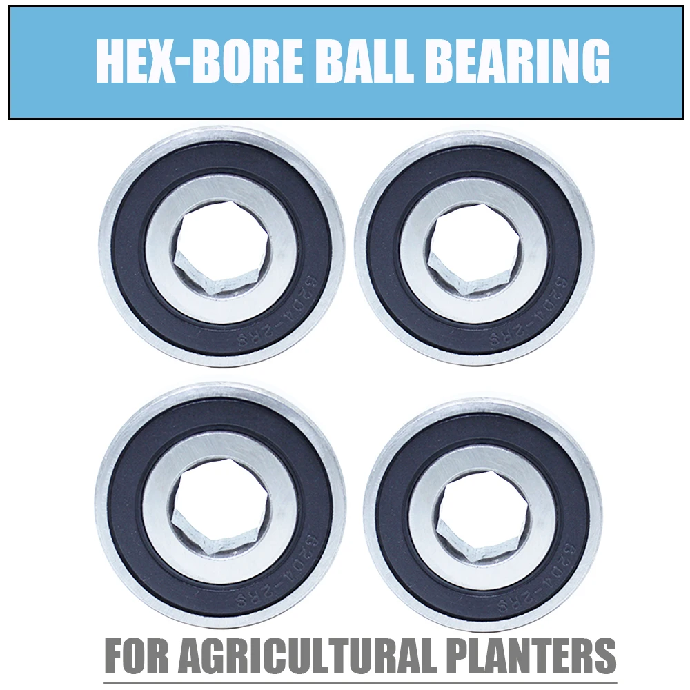 

6202RS Hexagon Bearing ABEC-1 (4 PCS) 14x35x11mm Non-standard Hex-Bore Ball Bearings 6202-2RS For Agricultural Planters