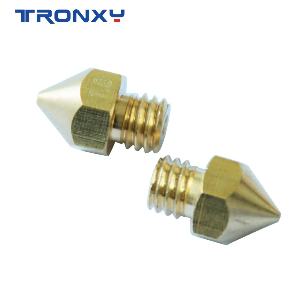 TRONXY 1PC MK8 M6 Nozzle 0.2 0.3 0.4 0.5 0.6 0.8 1.0mm J-head Extrusion Nozzle For 1.75mm Filament 3D Printer Copper Nozzle