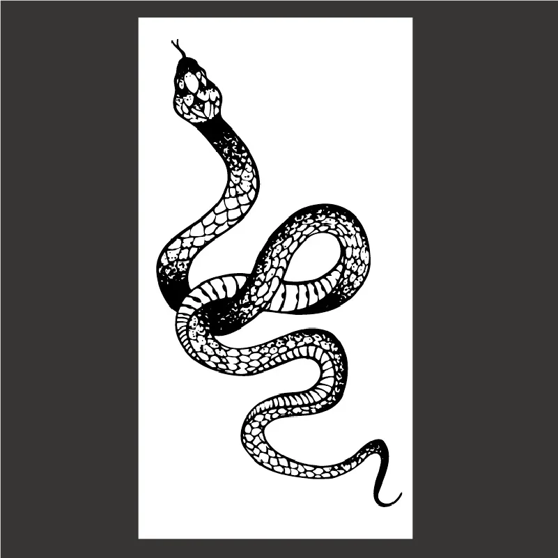 10pcs Waterproof Temporary Tattoo Stickers Black Snake Fake Tattoo Waist Body Arm Art Tattoo Stickers Lasting