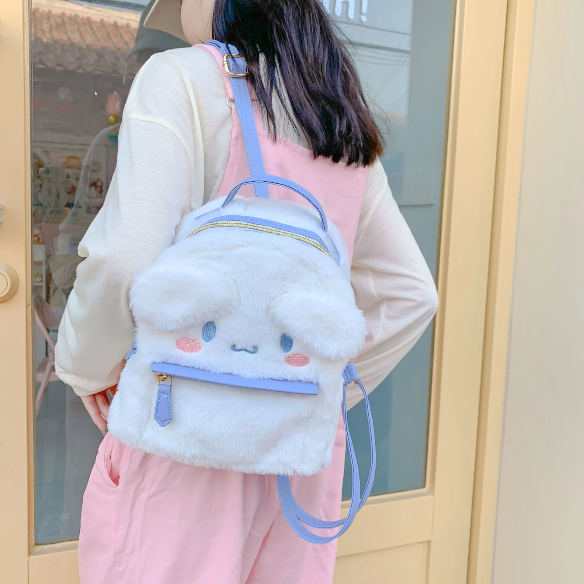 

Kawaii Cartoon Sanrioed My Melodyed Cinnamorolled Plush Bag Anime Soft Stuffed Animal Plushie Backpack Girl Doll Toy