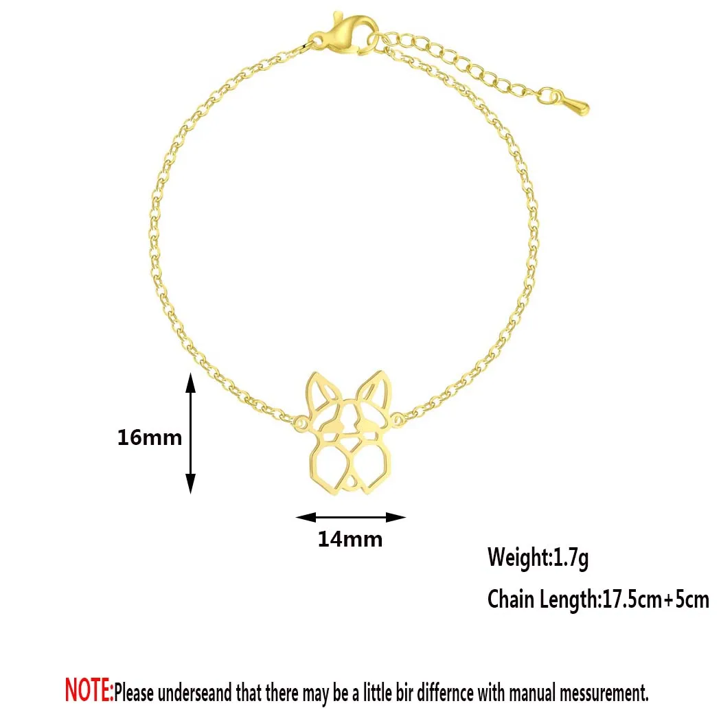 Cxwind Fashion English Bulldog/Schnauzer/Golden Retriever Dog Bracelet  Feminine Jewelry for Women Gifts Charm Bracelet Pulsera