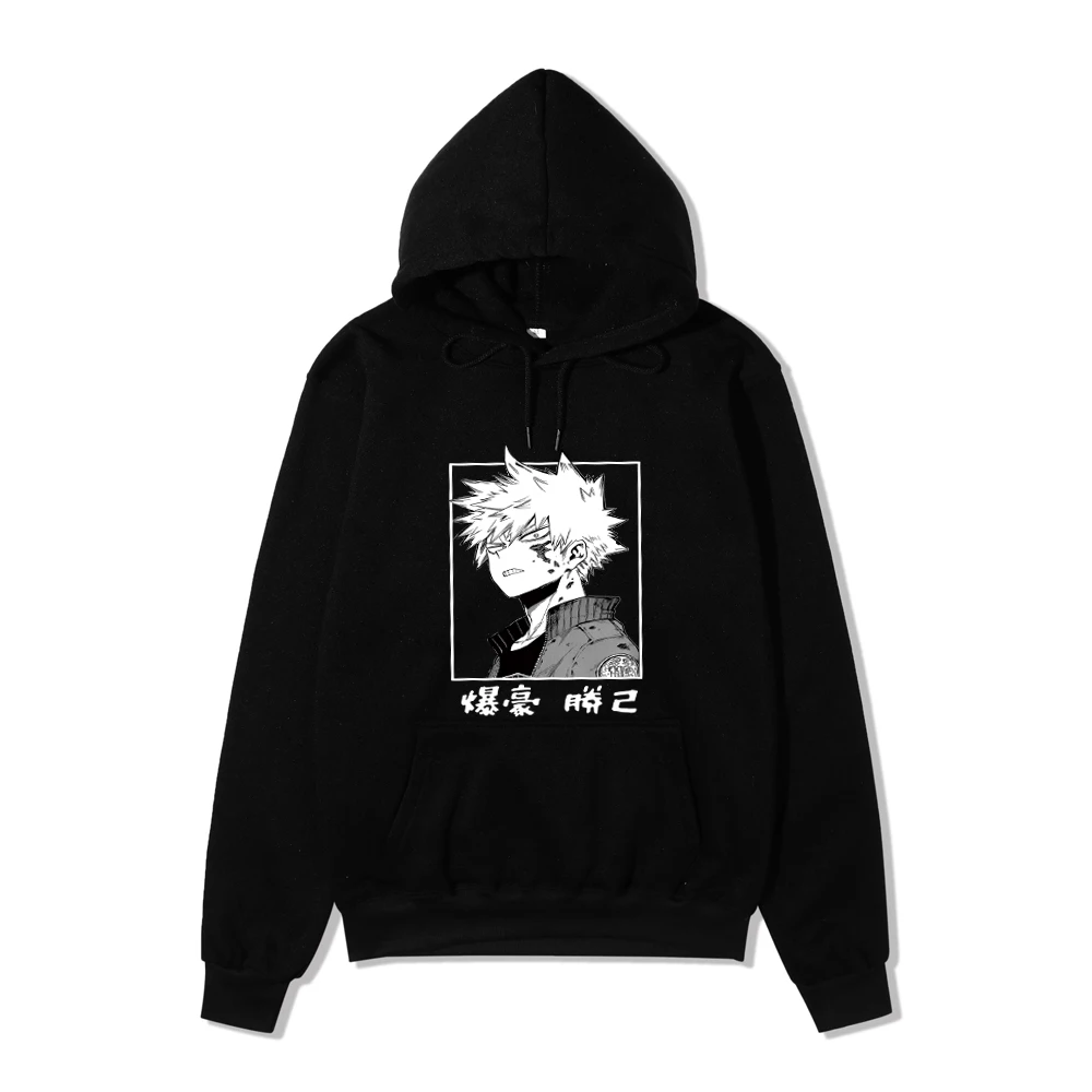 Harajuku my hero academia Unisex Hoodies Japanese Anime Bakugou Katsuki Printed Men's Hoodie Streetwear Casual Sweatshirt