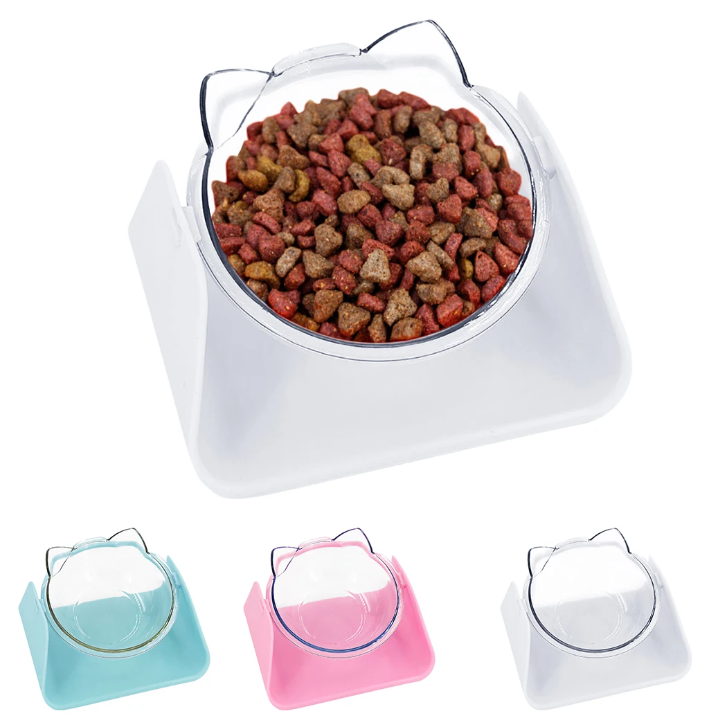 Adjustable Pet Food Bowls Oblique Transparent Bowl Angle Adjustable Creative Pet Water Bowl Pet Feeder Cat Dog Feeding Supplies