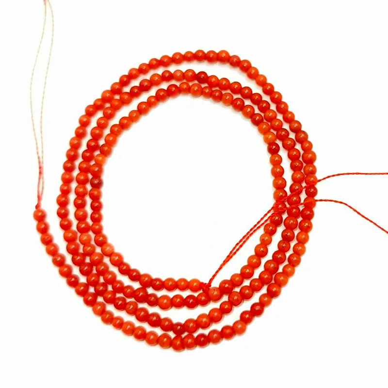 Natural Stone Beads Dark Red Coral Round Charm Loose Spacer   Beads For Jewelry Making 2mm-12mm Pick Size Diy Bracelet Necklace