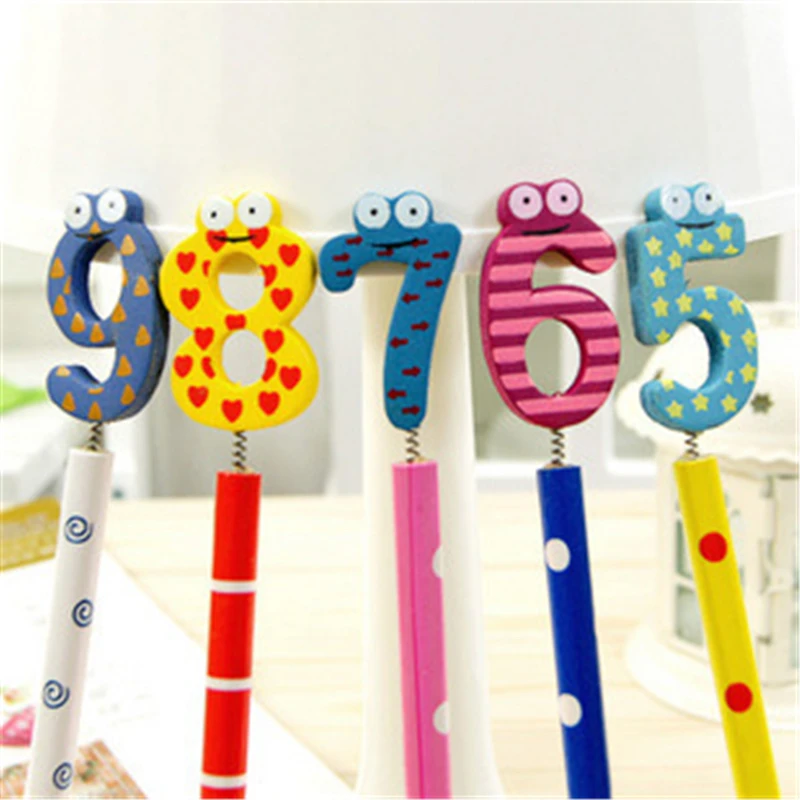 

DL HY05 / 0-9 new children kindergarten education prize wooden stationery pencil wooden cartoon figures stationery office suppli