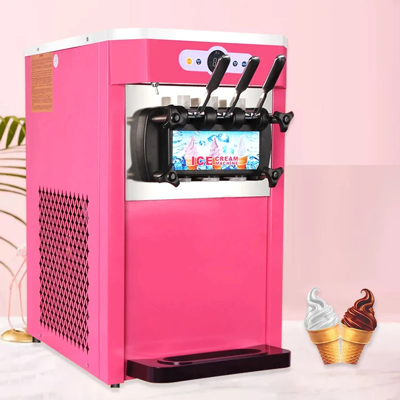 

18-22L/H Soft Ice Cream Machine 220V-240V Vertical Three -color Make Ice Cream Intelligent Sweetener Ice Cream Maker