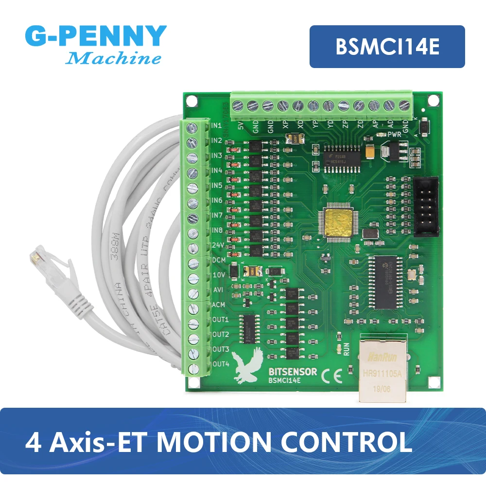 NEW Arrivel! \\Ethernet BSMCI14E  4 Axis MACH3 CNC Motion Control Card 5V DC 5W Power Supply  12v~36v DC Input Output terminal