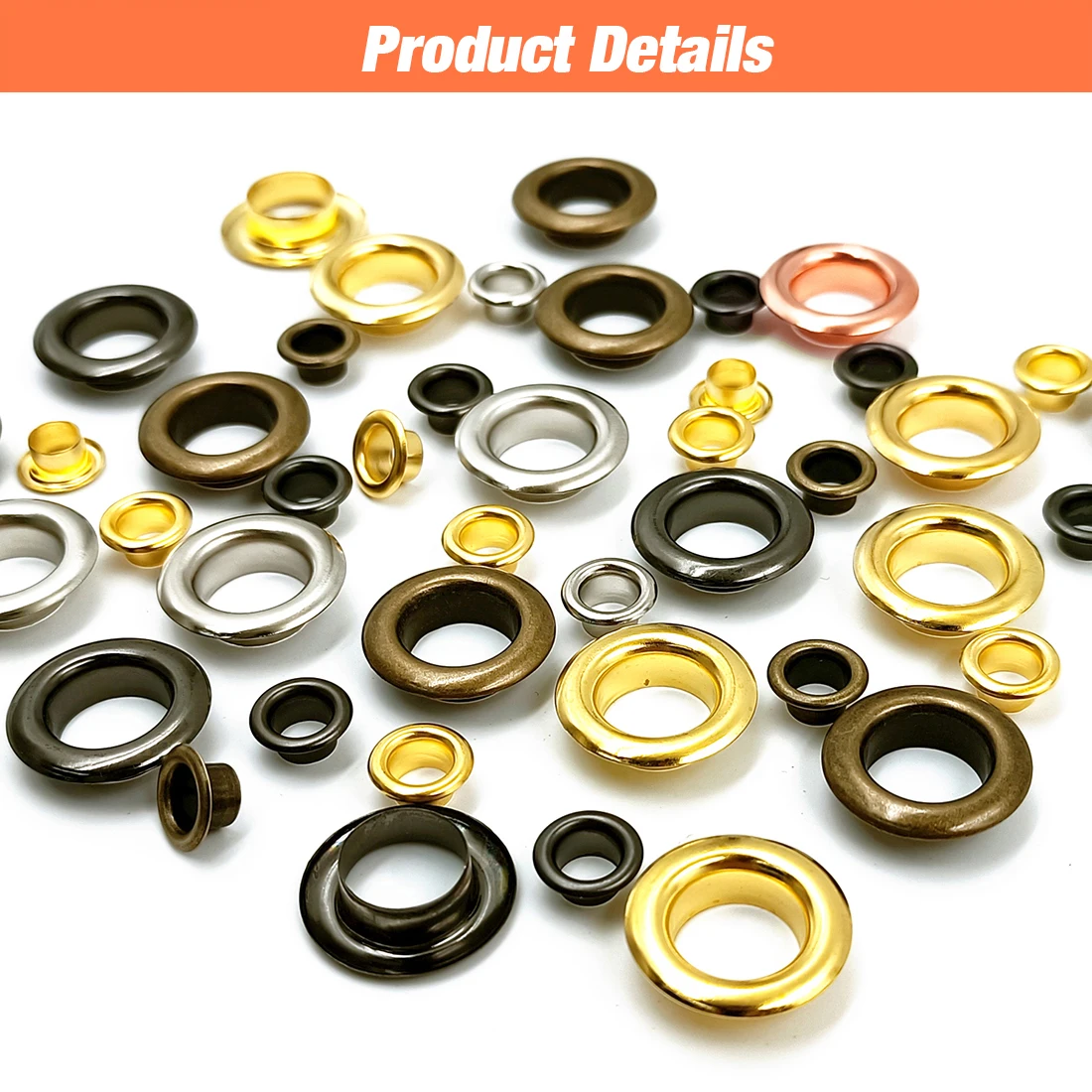 100pcs 5mm Hole Metal Eyelets Grommets with Washer Punch Set Tool Diy Clothes Shoes Belt Cap Bag Tags Leathercraft Accessories