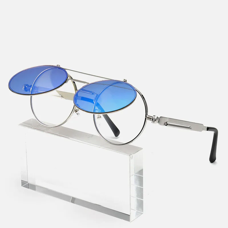 2020 الكلاسيكية خمر جولة القوطية Steampunk من النظارات الشمسية الرجال النساء أزياء العلامة التجارية مصمم المعادن مرآة الوجه عدسة الشمس نظارات UV400