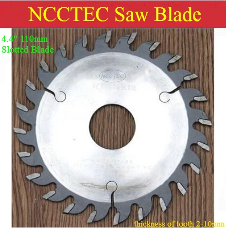 4.4'' 110mm wood carbide thick scoring groove slotted blade | thickness 2-10mm | gangsaw to open a channel Alternate top bevel