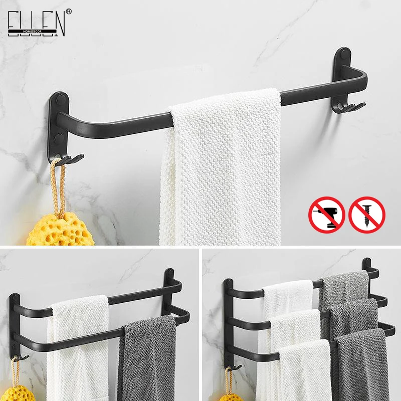 ELLEN 30-80cm Bathroom Towel Shelf Bath Towel Rack Double Towel Bar Bathroom Storage Towel Hooks EL192