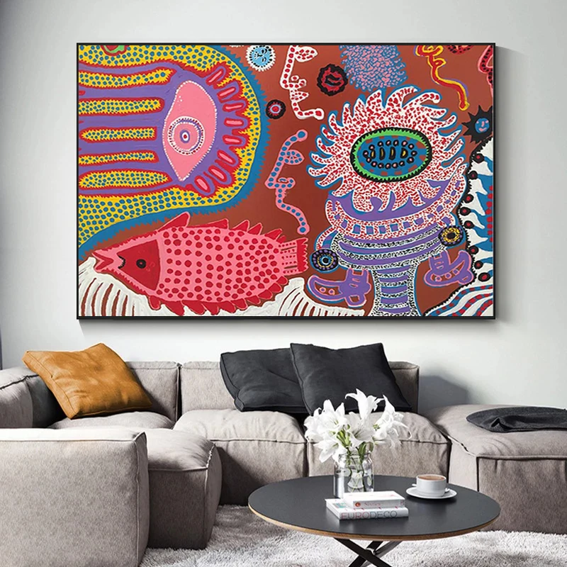 Yayoi Kusama Give Me Love Canvas Paintings Posters and Prints Wall Art Pictures for Living Room Home Wall Decoration Cuadros