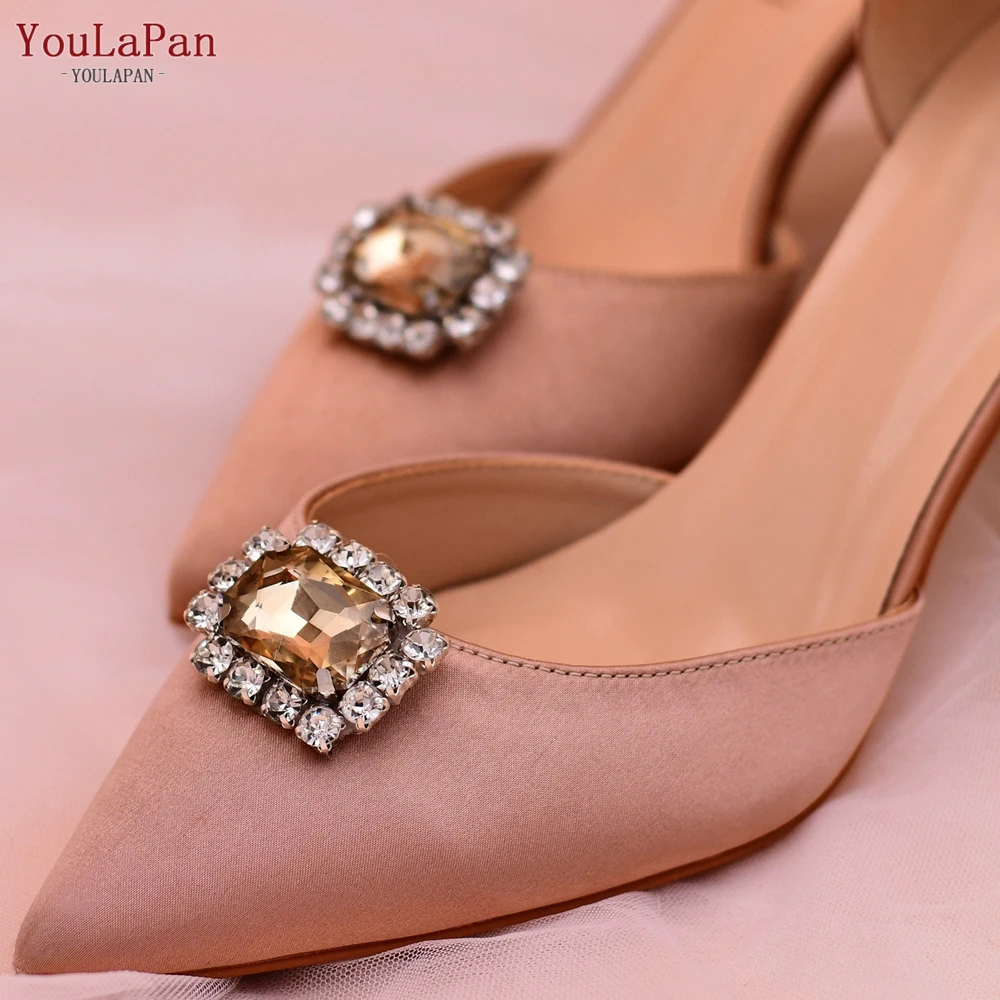 YouLasaupoudrer-Décorations de chaussures de mariage en cristal pour femmes, clips de chaussures, décor de charme de patients, accessoires de chaussures à la mode, X44, 2 pièces