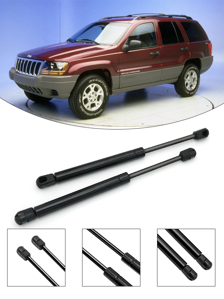 2 szt./zestaw Amortyzatory gazowe podnośnika maski silnika do Jeep Grand Cherokee 1999-2004 Akcesoria — zdjęcie 2