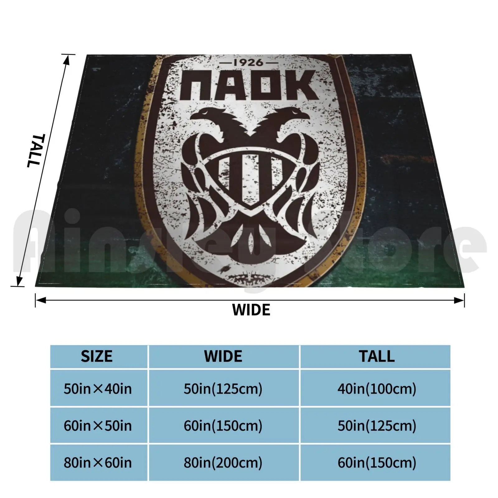 Paok Blanket For Sofa Bed Travel Paok Eagle Black Dikefalos Euro Europe Europa Logo Cup Sport Club Goal Match