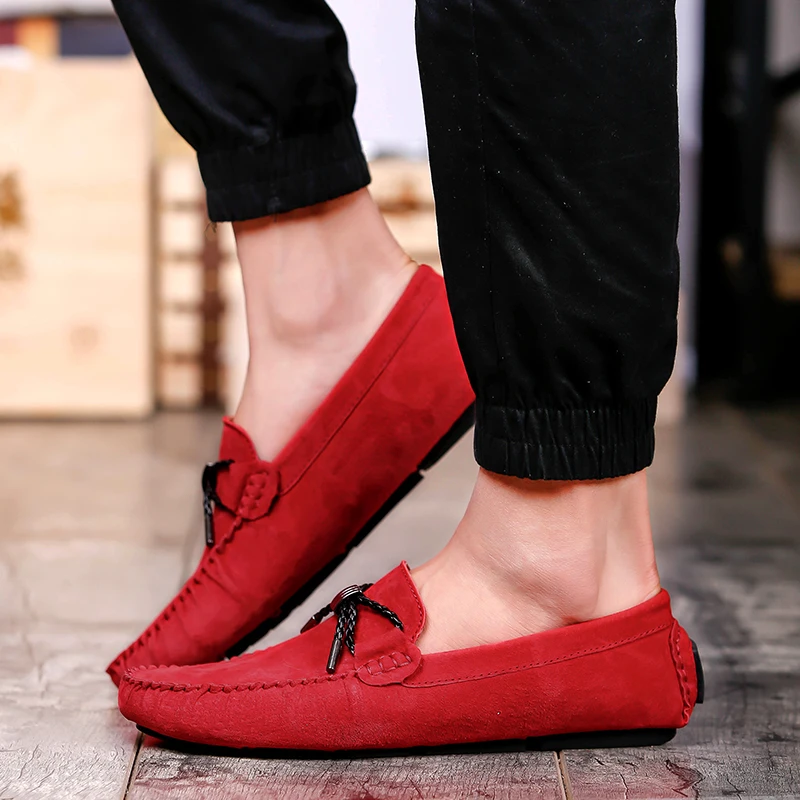 5 Colors Suede Leather Shoes Men Breathable Casual Shoes 2020 Autumn Fashion Driving Flats Slip On Men Loafers Moccasins Homme