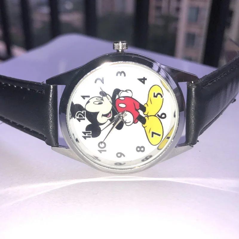 Disney Original Children Fashion Quartz Wristwatches Micky Minnie Mouse Cartoon Boy Girl Youth Student Kid Party Teenage  Clock