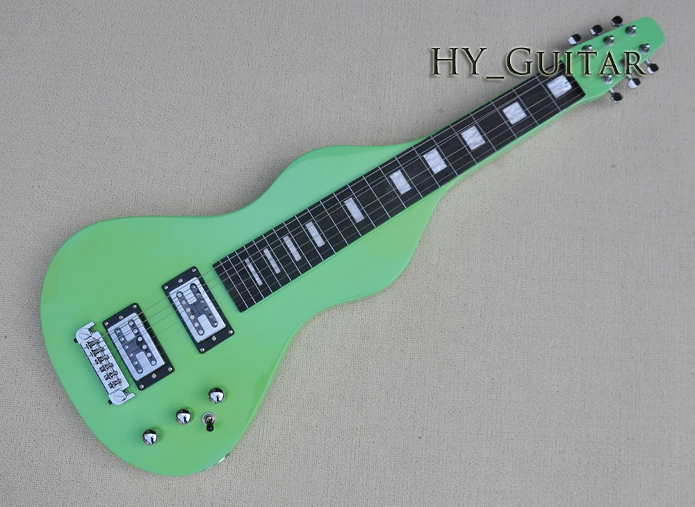 

Factory Outlet-6 Strings Mini Green Hawaii Slider Electric Guitar with Rosewood Fretboard,Suitable for Travel/Children