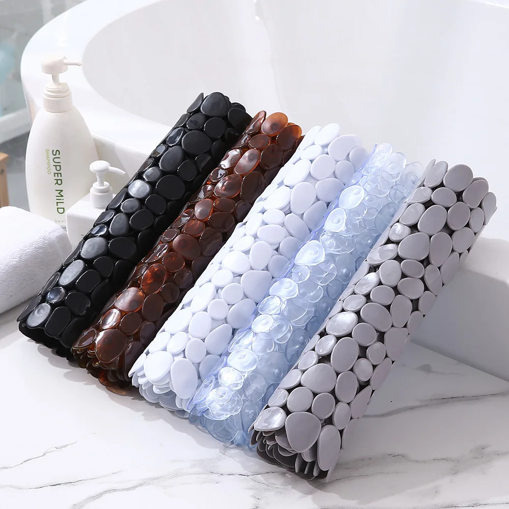 88*40cm Cobblestone Anti-Slip Mat PVC Bathroom Anti-Slip Mat Rectangular Bath Mat Bathtub Anti-Slip Mat