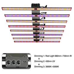2025Newest Greenhouse LED Grow Light Full Spectrum UV IR on/off LM301H EVO Professional Indoor hydroponics growing system