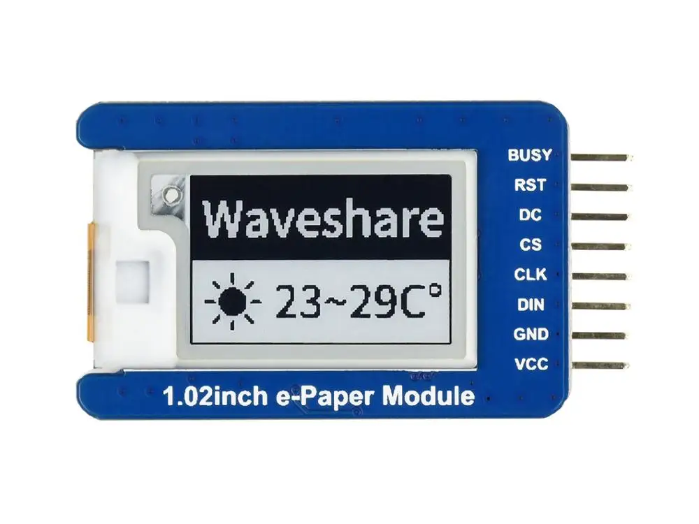 

1.02inch e-Paper Module,128×80, SPI interface,embedded controller,supports partial refresh,ultra low power consumption,