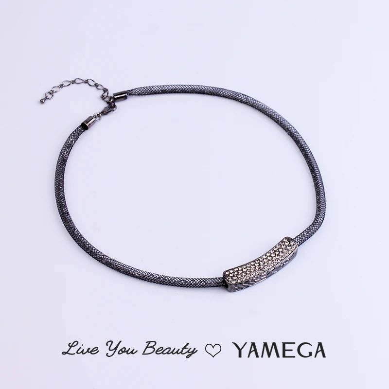 YAMEGA New Fashion Rhinestone Pendant Necklaces Statement Unique Chain Jewelry Accessories Collar Necklace for Women Girls Gift