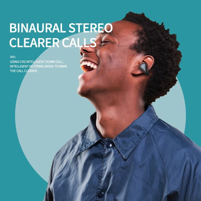 TWS 이어폰 무선 블루투스 5.0 헤드폰 방수 스포츠 헤드셋 마이크가있는 소음 감소 이어 버드