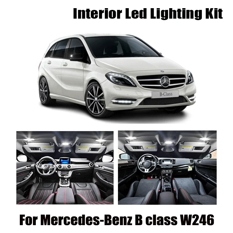 17pcs Canbus LED License Plate Bulbs Interior Light Kit For Mercedes-Benz B class W246 B160 B180 B200 B220 B250 B260 2012-2018