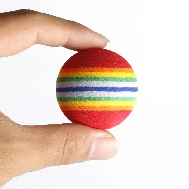 How True 42mm indoor practice ball Golf Balls 50pcs Rainbow Stripe Foam Sponge Golf Balls Swing Practice Training Aids Ball