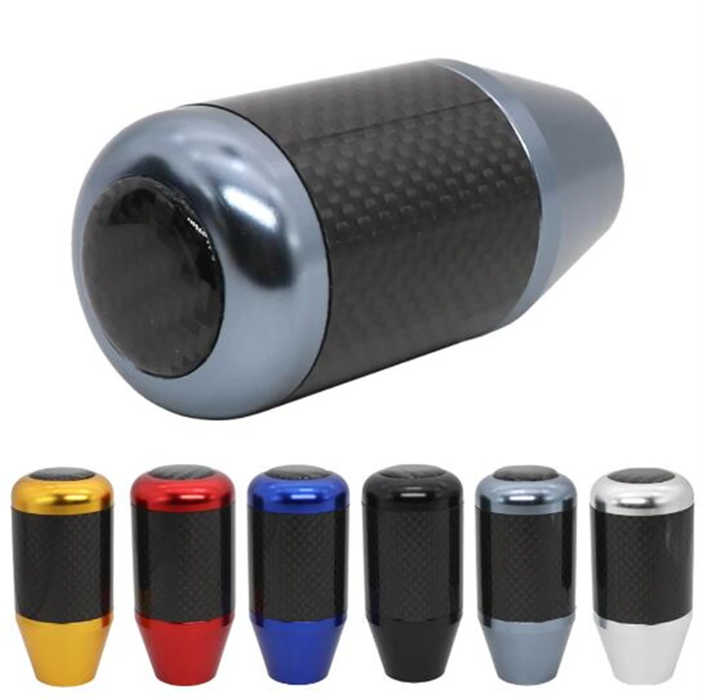 

Универсальная автомобильная ручка переключения передач из настоящего углеродного волокна 5, 6-скоростная ручная автоматическая сферическая ручка переключения передач, подходит для Honda Toyota Nissan Mitsubishi