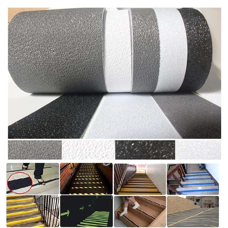 2.5cm*5M Stairs Floor Bathroom Grind Arenaceous Non-slip PEVA Safety Self-adhesive Rough Tape Antiskid Stick