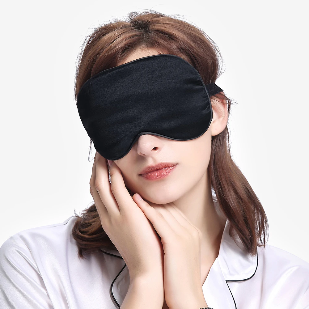 LILYSILK 19 Momme Silk Sleep Mask Eye With Black Trimming Big Sale Free Shipping