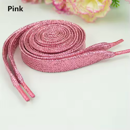 1 cm Width Colorful Lurex Shoelaces Trendy Bright Colorful Fall Winter Shoelaces Sneaker White Casual Sports Leather Shoes Laces - Image 10