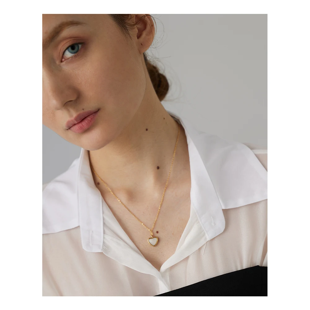 Yhpup Stainless Steel Heart Pendant Necklace Chain Jewelry Temperament Natural Stone Agate Collar Women Necklace брелок Gift