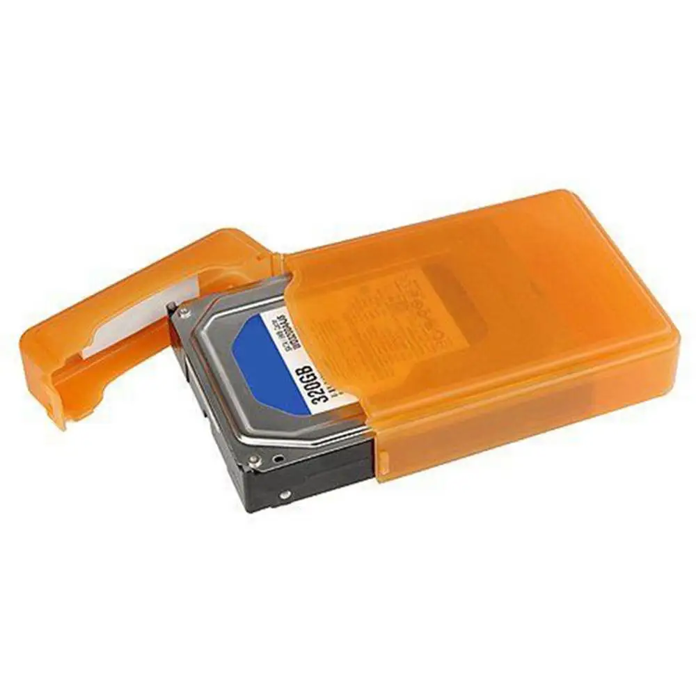 3.5'' Storage Case For SATA IDE HDD Hard Disk Drive Dustproof Protection Box Storage Case Orange Green SSD Hdd Enclosure Cases