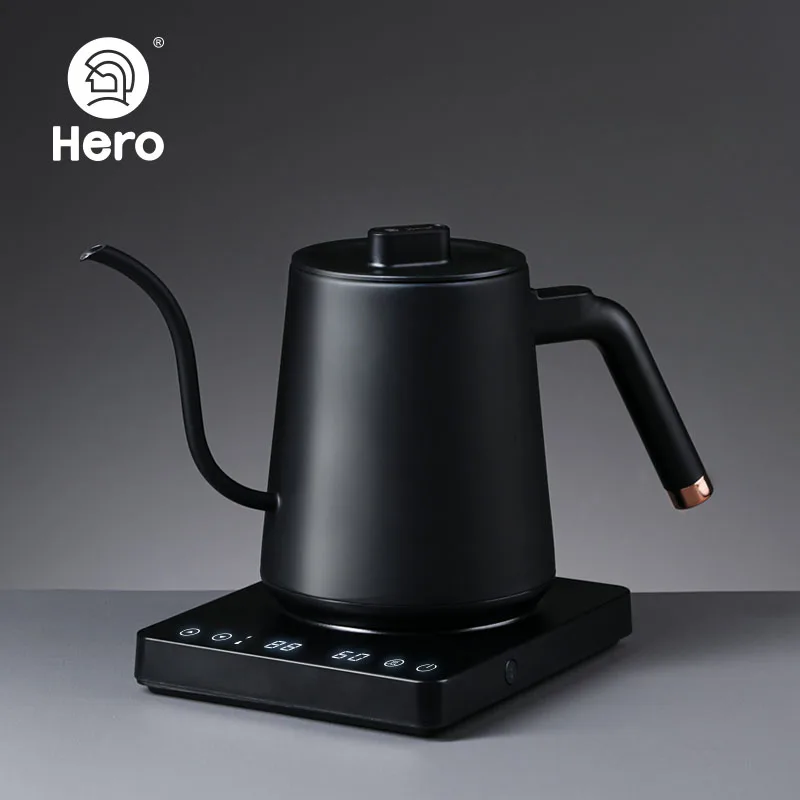 Hero Coffee Pot 220V Electric Water Kettle Coffee Tea Pot 600ML Drip Kettle Digital Stainless Steel Gooseneck Drip Teapot