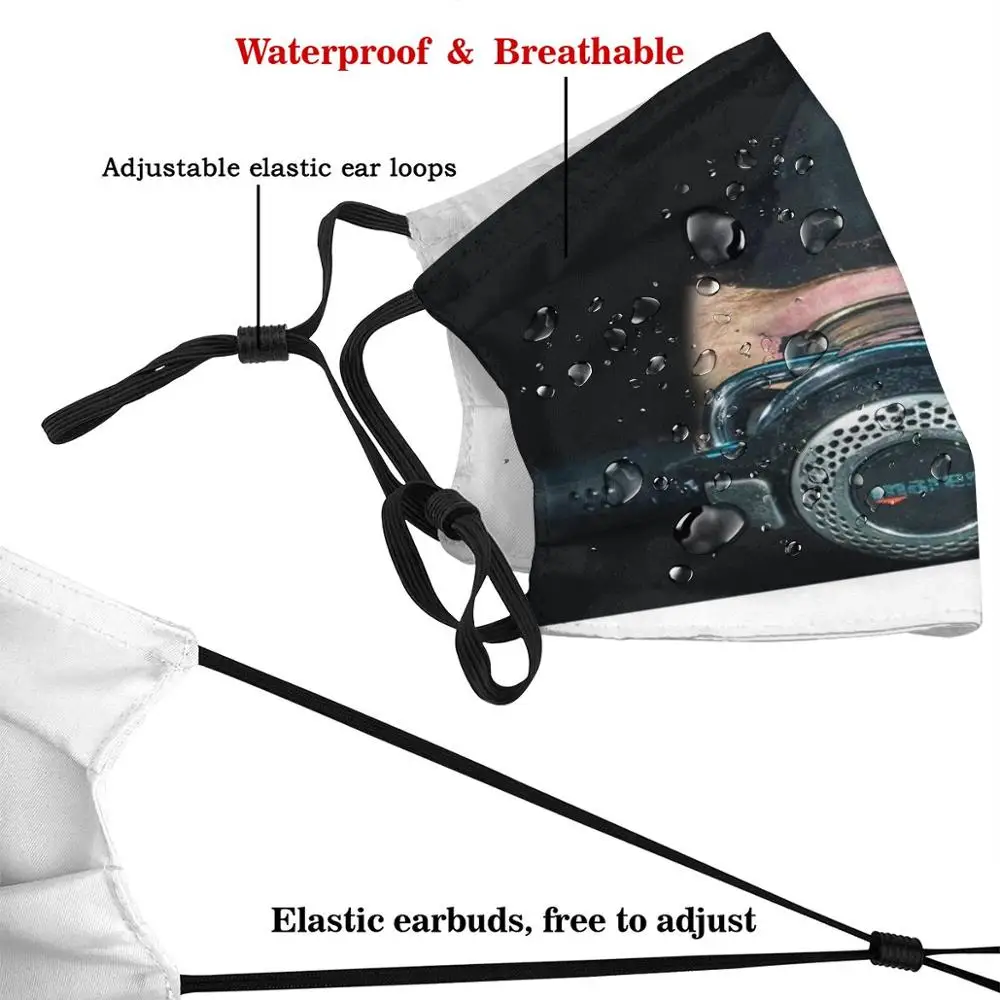 Regolatore subacqueo stampa divertente riutilizzabile Pm2.1358 filtro maschera facciale Diver Mens regolatore Ocean Oxygen Mouth Breath