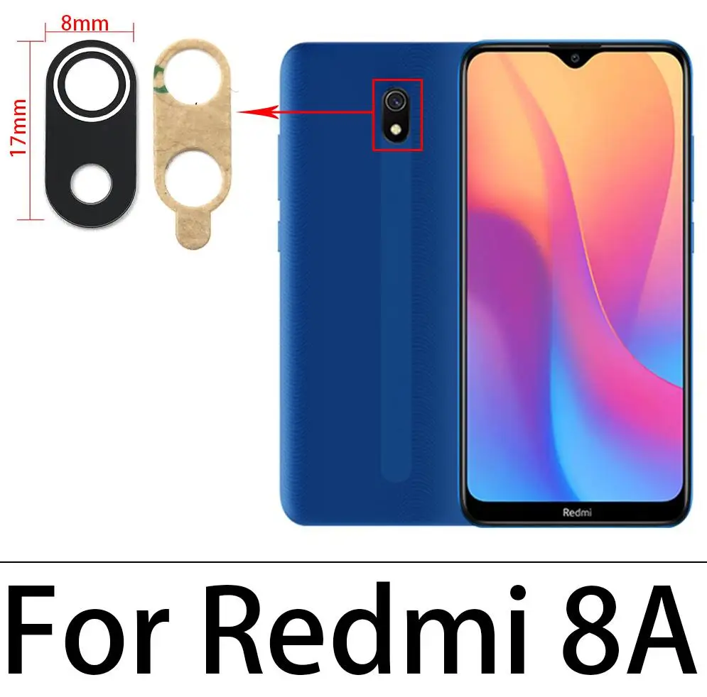 2Pcs，NEW Tested Rear Back Camera Glass Lens With Sticker For Xiaomi Redmi 12C 9T 9C 9A 6 6A 7 7A 8 8A 9 Note 10 Pro 10S