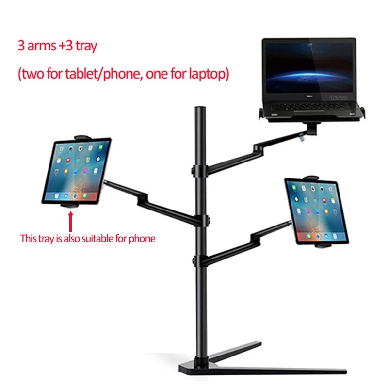 

UP-80K UP-8A Multifunction 3 in1 Computer Floor Stand for Laptop/Tablet PC/Smartphone Holder Height/Angle Adjustable Mouse Tray