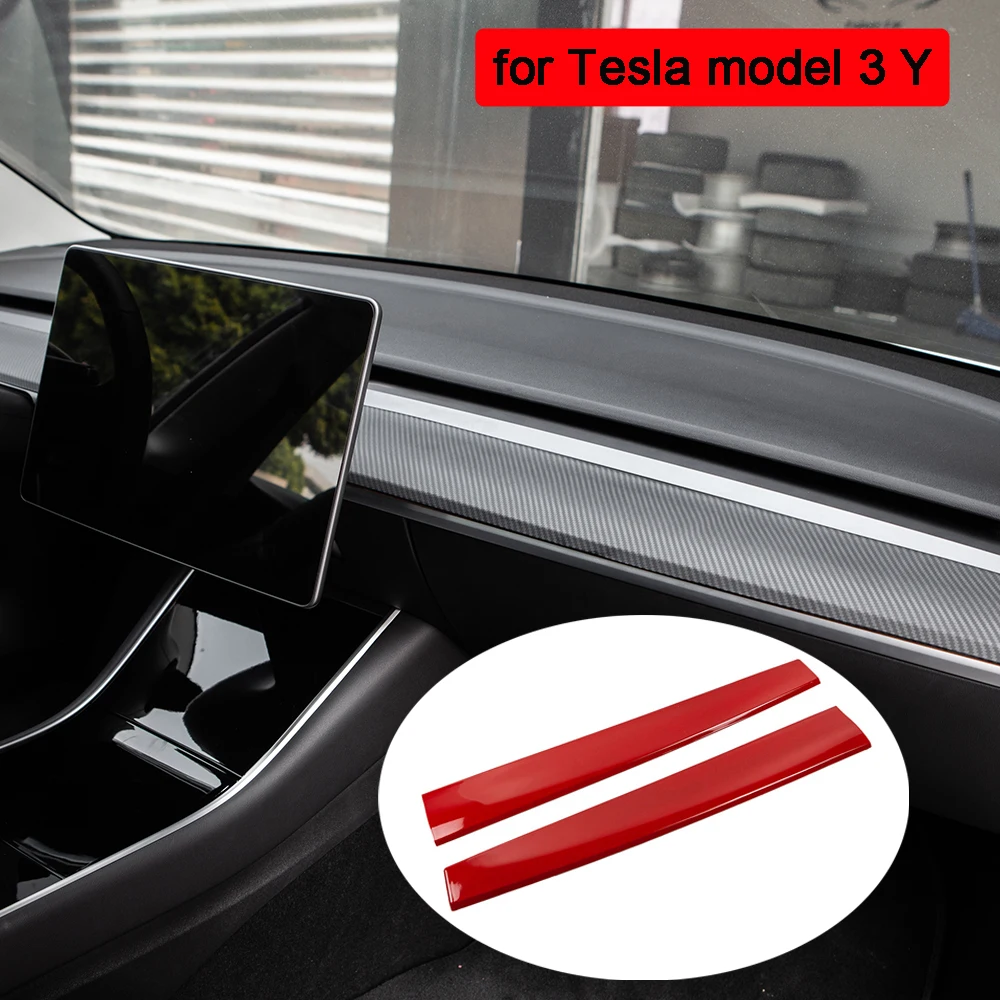 

For Tesla Model 3 Y Center Console Trim Decor Cover Dashboard Panel Wrap Door Side Overlay ABS Carbon Fiber Interior Accessories