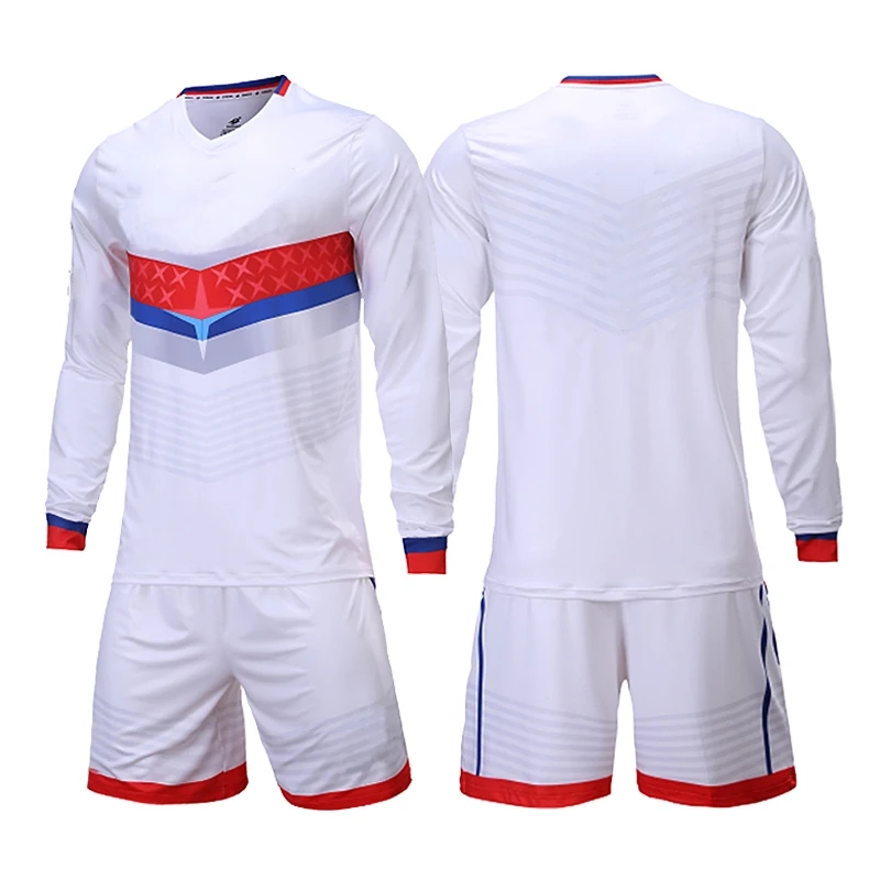 2019 New Men's Football Uniforms Set Long Sleeve Flexible And Quick Dry 100% Polyester Soccer Set Jersey Sport Wear