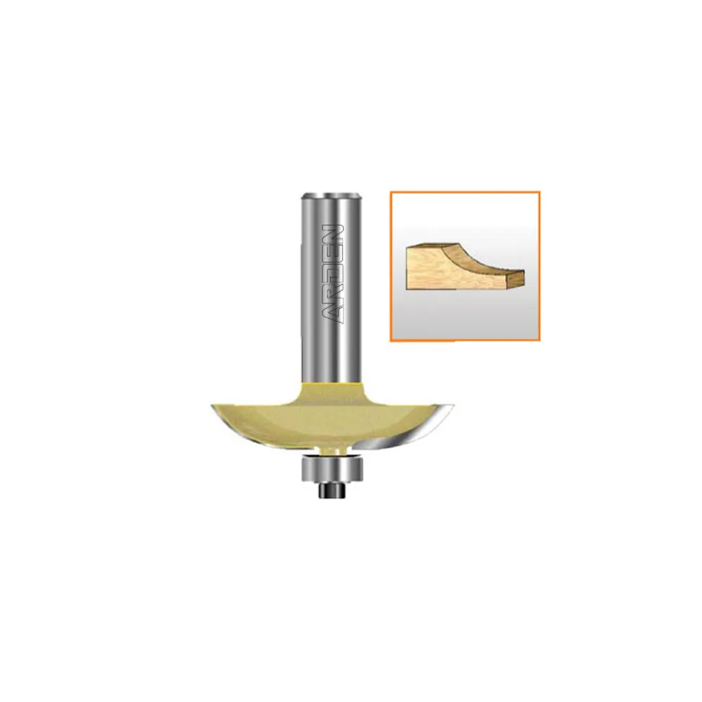 Single arc woodworking cnc cutter bottom with bearing