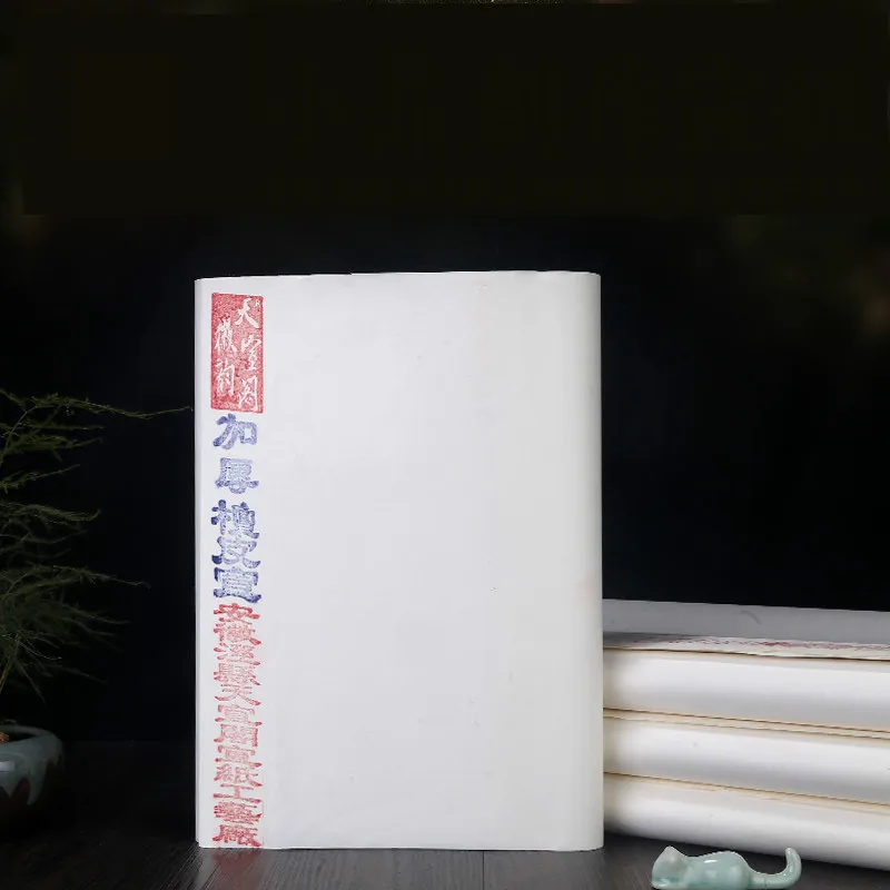 100sheets Chinese Tanpi Rice Paper Meticulous Painting Calligraphy Thicken Raw Half-Ripe and Ripe Sandalwood Bark Xuan Paper