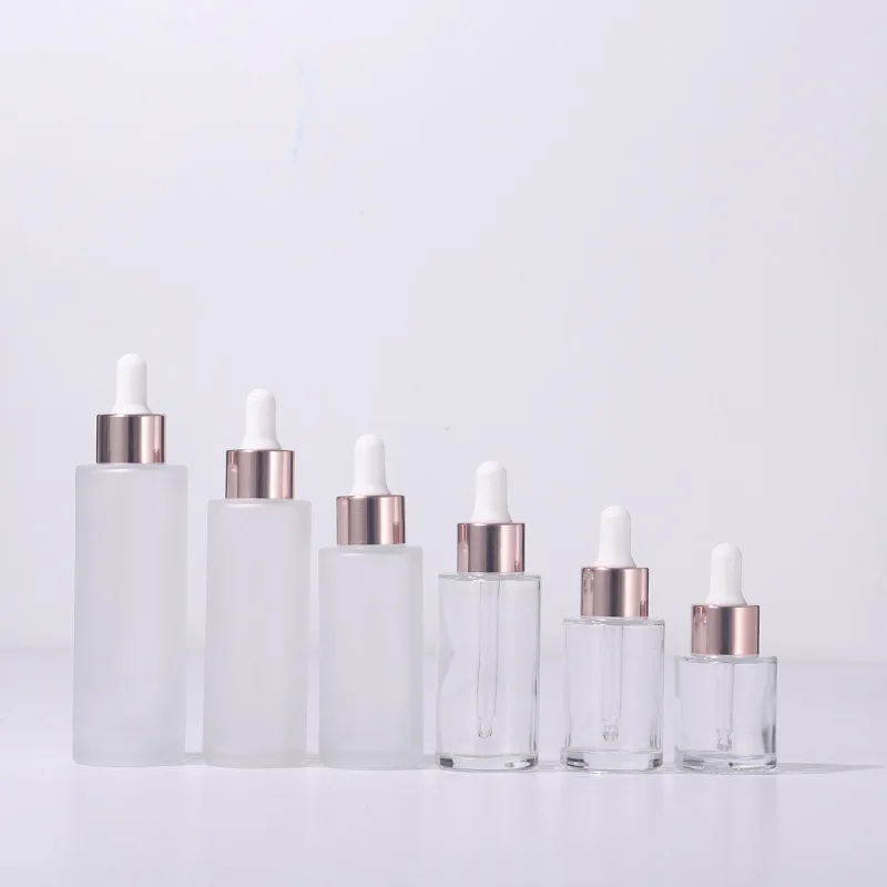 20ml 30ml 80 ml Essential Oil Vial Cosmetic Packaging Bottles, Gold Silver Glass Lotion Dropper Bottle , Glass Dropper Bottles