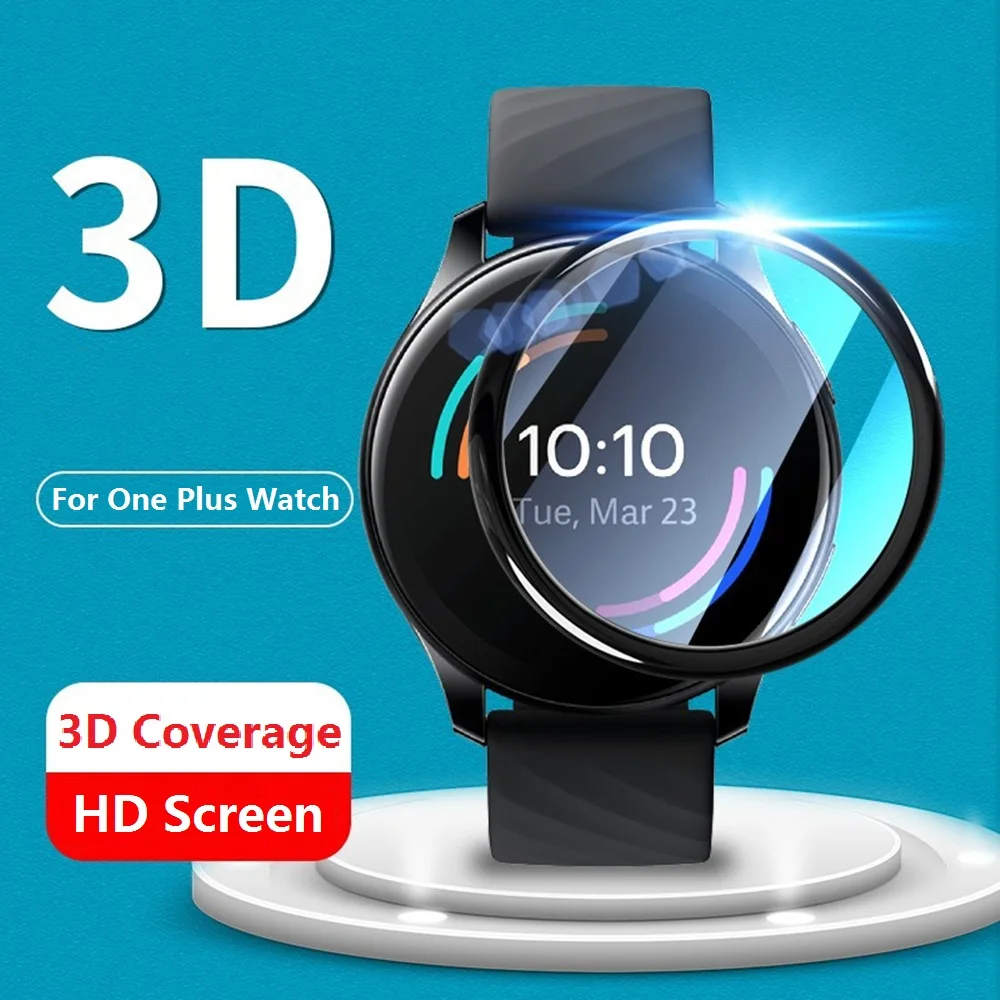 3D Curved Protective Film For OnePlus Watch 46mm Smatr Watch Screen Protector Full Coverage HD Clear Soft Case (Not Glass)