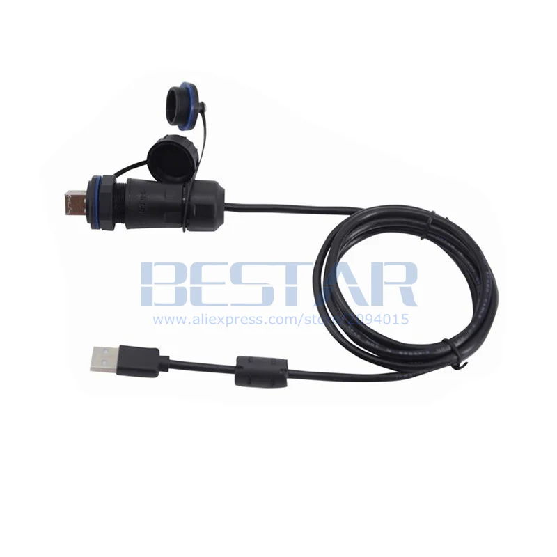 USB 2.0 Extension Cable IP68,อุตสาหกรรม USB ประเภท A หญิงประเภท B หญิงขั้วต่อปลั๊กป้องกันฝุ่นหมวก