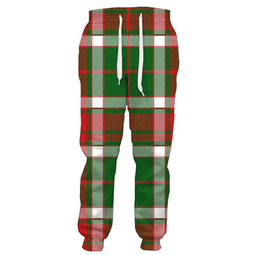 

HX Plaid Pants 3D Graphics Striped Floral Printed Pants Festival Party Pockets Sweatpants Harajuku Sportpants Men Clothing